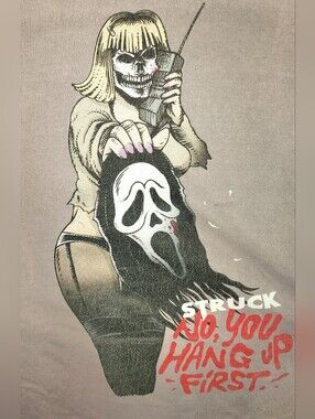 Struck No You Hang Up First Horror Graphic Tee Size L